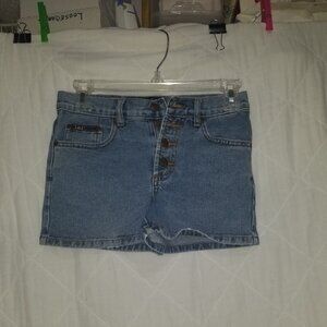 Vintage Y2K L.E.I. Denim Exposed Button Fly  Jean Shorts size 10